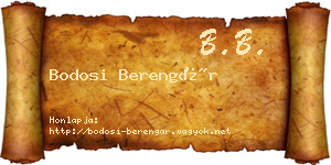 Bodosi Berengár névjegykártya